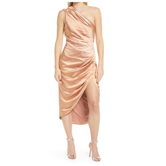 ELLIATT Cassini One-Shoulder Dress in Copper Size X-Small - Picture 1 of 4
